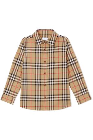 Beige cotton shirt BURBERRY KIDS | 8059637A7028